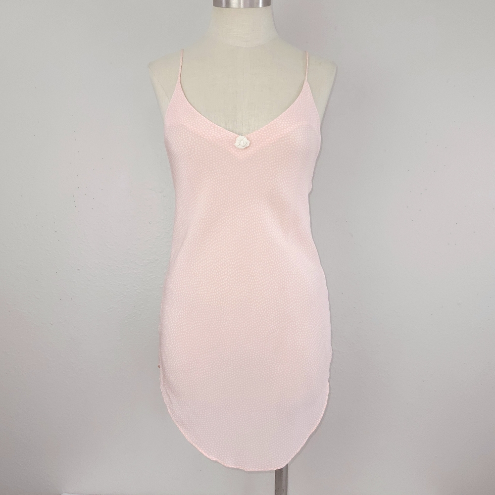 Vintage Silk Slip Dress Underwriters' Pink Nightgown MEDIUM